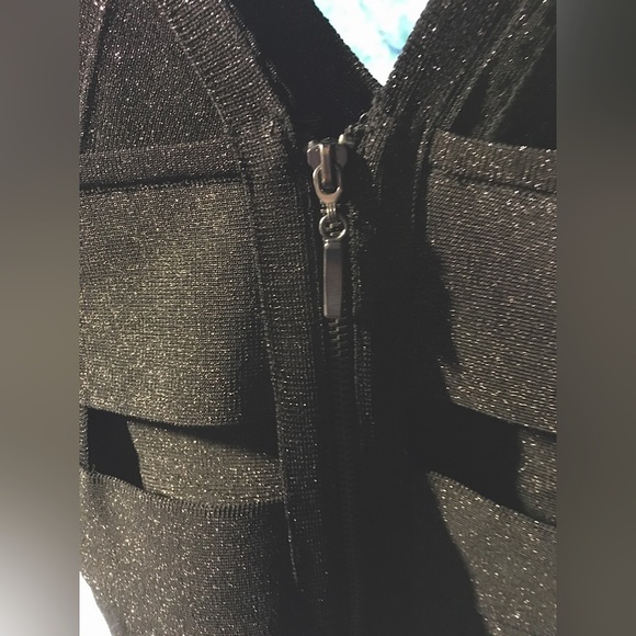 BEBE black sparkly mini dress. - Picture 2 of 11